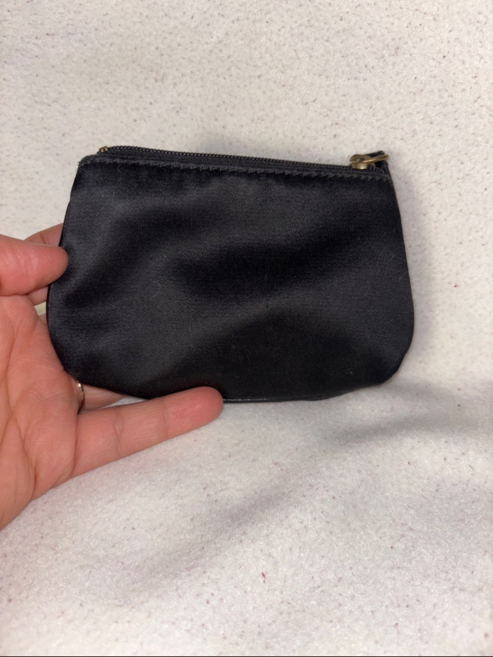 Coach Black Satin Coin Pouch with Gold Accents - Picture 6 of 7